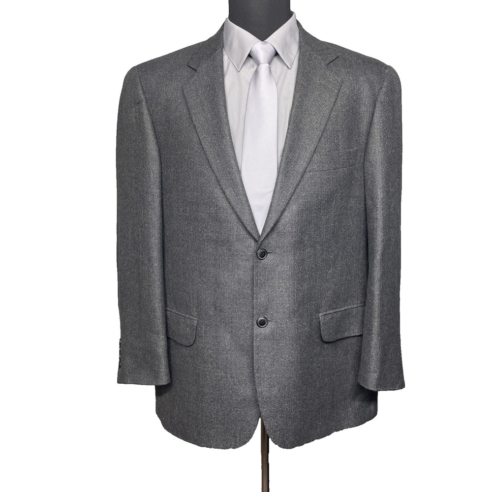 Vito Rufolo 42R Blazer Lanificio di Pray Silk Wool Sport Coat Gray Tweed Italy